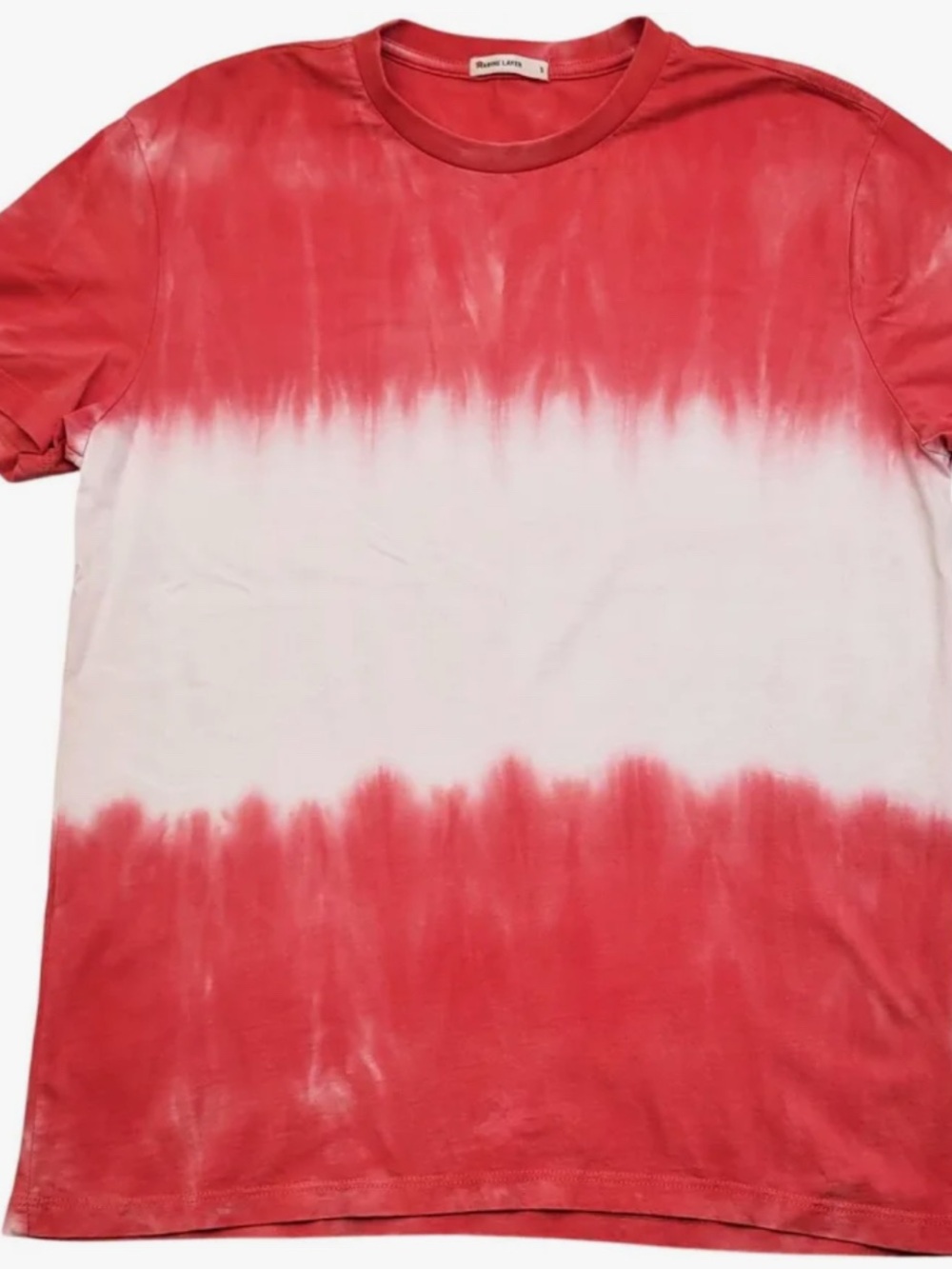 Marine Layer Red and White Short Sleeve Tee